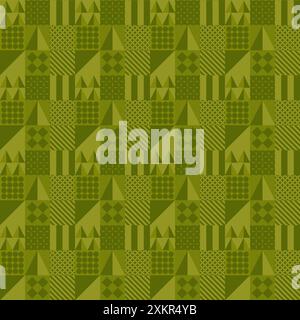 Grünes geometrisches weihnachtsbaummuster Stock Vektor