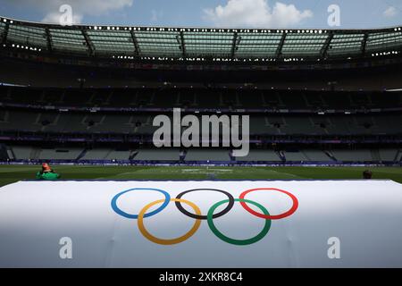 Paris, Frankreich. Juli 2024. Julien Mattia/Le Pictorium - Rugby 7s - Paris 2024 - 24/07/2024 - France/seine Saint Denis/Paris - Illustrationen des Stade de France in den Farben von Paris 2024, am ersten Tag der Olympischen Wettkämpfe, am 24. Juli 2024 Credit: LE PICTORIUM/Alamy Live News Stockfoto