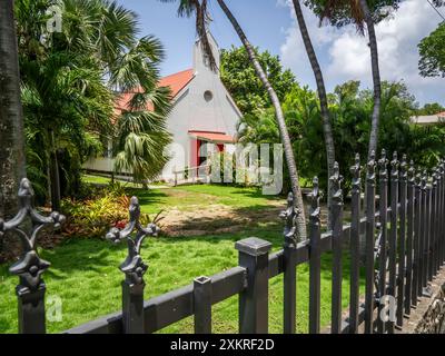 Evangelisch-Lutherische Kirche von Nazareth in Cruz Bay auf der Karibikinsel St. John auf den US-Jungferninseln Stockfoto