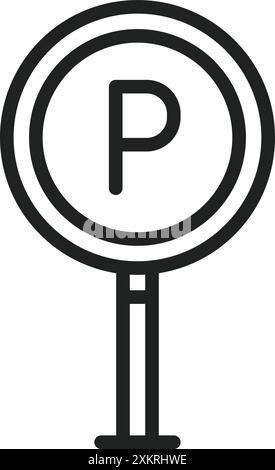 Vektorbild des Symbols Parken. Geeignet für mobile Anwendungen, Webanwendungen und Printmedien. Stock Vektor