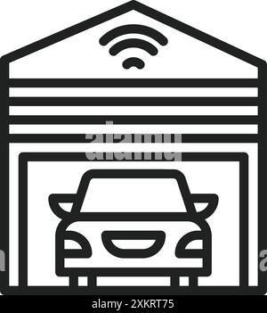 Vektorbild des Symbols „Smart Garage“. Geeignet für mobile Anwendungen, Webanwendungen und Printmedien. Stock Vektor
