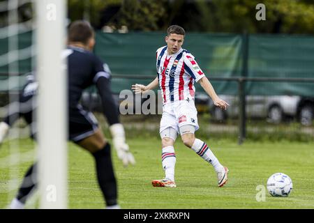 Sint Michielsgestel, Niederlande. Juli 2024. ST. MICHIELSGESTEL - 24.07.2024. Sportpark Zegenwerp. Eredivisie voetbal. Vorsaison 2024-2025. Willem II - Patro Eisden (freundlich). Willem II Spieler Nick Doodeman. Beschreibung: Pro Shots/Alamy Live News Stockfoto