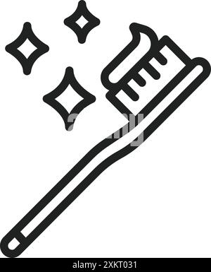 Vektorbild des Zahnbürstensymbols. Geeignet für mobile Anwendungen, Webanwendungen und Printmedien. Stock Vektor