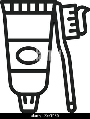 Vektorbild des Symbols Zahnpasta. Geeignet für mobile Anwendungen, Webanwendungen und Printmedien. Stock Vektor