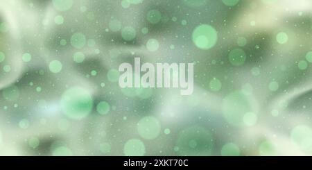 Nahtloses Mesh-Muster mit Salbei-Farbverlauf, körniger Textur und Bokeh. Mintgrüne, glänzende Tapete in Pastelltönen. Abstrakte Vektorillustration. Stock Vektor