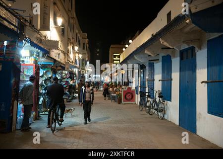 Essaouira Hafenstadt an der Atlantikküste Marokkos ist die Medina (Altstadt) von Küstenwällen aus dem 18. Jahrhundert geschützt, die Skala de la Kasbah genannt werden Stockfoto