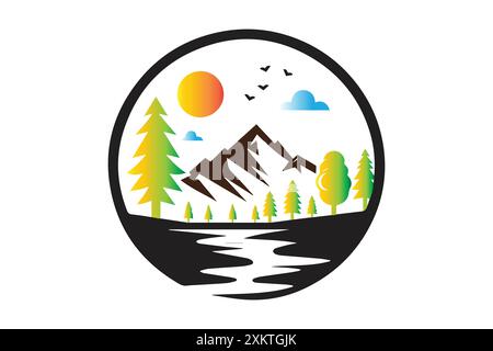 T-Shirt-Logo im Querformat Stock Vektor