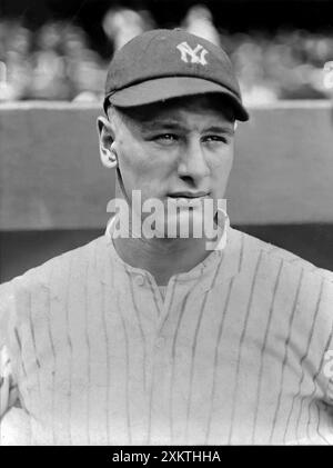 Lou Gehrig. Porträt des amerikanischen Baseballspielers Henry Louis Gehrig Jr. (* Heinrich Ludwig Gehrig, 1903–1941) in New York Yankees Uniform, 1923 Stockfoto