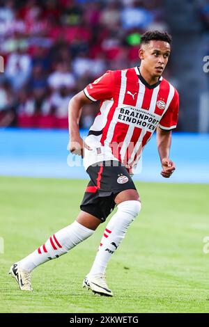 Eindhoven, Niederlande. Juli 2024. EINDHOVEN, 24.07.2024, Philips Stadium, Lichtstadderby Season 2024/2025, PSV - FC Eindhoven, PSV-Spieler Frederik Oppegard während des Spiels PSV - Eindhoven Credit: Pro Shots/Alamy Live News Stockfoto