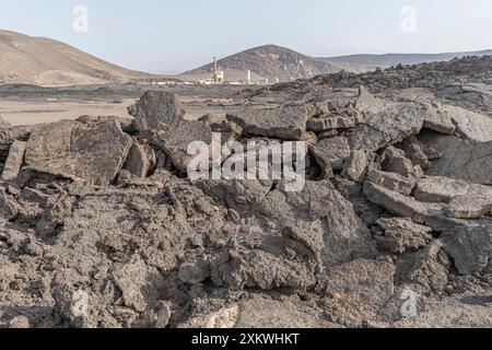 Lavabildung in der Nähe des Ardoukoba-Vulkans, Dschibuti Stockfoto