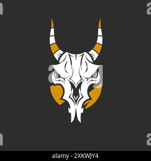 Ziege Wortmarke Design Vektor. Vorlage für Ziegenkopf-Logo Stock Vektor