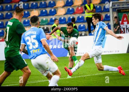 RIGA, Lettland. Juli 2024. UEFA Conference League Spiel zwischen dem Team Riga FC und dem Team Slask Wroclaw. Quelle: Gints Ivuskans/Alamy Live News Stockfoto