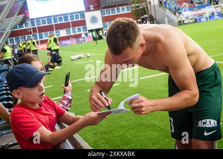 RIGA, Lettland. Juli 2024. UEFA Conference League Spiel zwischen dem Team Riga FC und dem Team Slask Wroclaw. Quelle: Gints Ivuskans/Alamy Live News Stockfoto