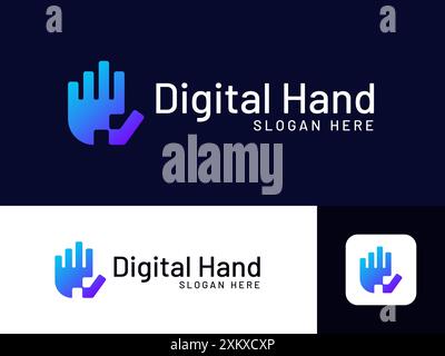 Digital Hand Logo Stock Vektor
