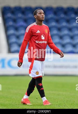 Chester, Großbritannien. Juli 2024. Victor Musa von Manchester United während des Vorbereitungsspiels Chester gegen Manchester United im Deva Stadium, Chester, Vereinigtes Königreich, 24. Juli 2024 (Foto: Cody Froggatt/News Images) in Chester, Vereinigtes Königreich am 24. Juli 2024. (Foto: Cody Froggatt/News Images/SIPA USA) Credit: SIPA USA/Alamy Live News Stockfoto