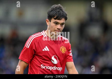 Chester, Großbritannien. Juli 2024. Gabriele Biancheri von Manchester United während des Vorbereitungsspiels Chester gegen Manchester United im Deva Stadium, Chester, Vereinigtes Königreich, 24. Juli 2024 (Foto: Cody Froggatt/News Images) in Chester, Vereinigtes Königreich am 24. Juli 2024. (Foto: Cody Froggatt/News Images/SIPA USA) Credit: SIPA USA/Alamy Live News Stockfoto