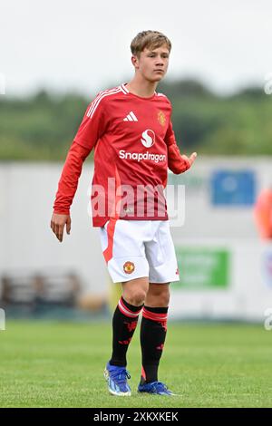 Chester, Großbritannien. Juli 2024. Jim Thwaites von Manchester United während des Vorbereitungsspiels Chester gegen Manchester United im Deva Stadium, Chester, Vereinigtes Königreich, 24. Juli 2024 (Foto: Cody Froggatt/News Images) in Chester, Vereinigtes Königreich am 24. Juli 2024. (Foto: Cody Froggatt/News Images/SIPA USA) Credit: SIPA USA/Alamy Live News Stockfoto