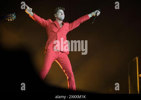 Sänger David Bisbal tritt während des Tour Volare 2024 Konzerts im Wizcenter in Madrid auf, 23. Juni 2024, Spanien mit David Bisbal Where: Madrid, Spain Wann: 23. Juni 2024 Credit: Oscar Gonzalez/WENN Stockfoto
