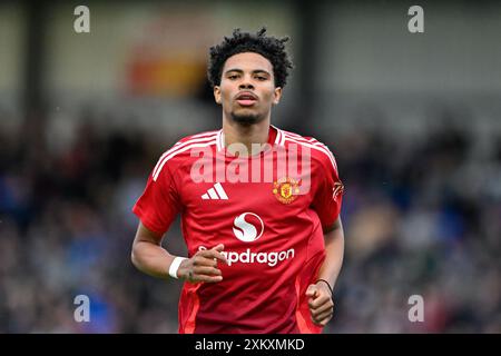 Chester, Großbritannien. Juli 2024. Ethan Williams von Manchester United während des Vorbereitungsspiels Chester gegen Manchester United im Deva Stadium, Chester, Vereinigtes Königreich, 24. Juli 2024 (Foto: Cody Froggatt/News Images) in Chester, Vereinigtes Königreich am 24. Juli 2024. (Foto: Cody Froggatt/News Images/SIPA USA) Credit: SIPA USA/Alamy Live News Stockfoto