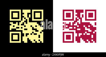 Falsche QR-Code-Scan-Me-Vektorillustration. Stock Vektor