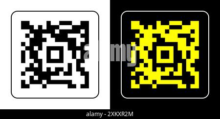 Falsche QR-Code-Scan-Me-Vektorillustration. Stock Vektor