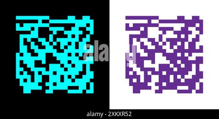 Falsche QR-Code-Scan-Me-Vektorillustration. Stock Vektor