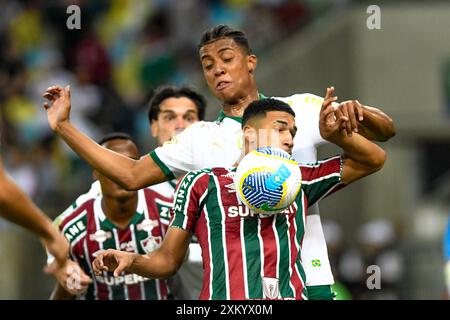 Rio, Brasilien - 24. juli 2024: Spiel zwischen Fluminense und Palmeiras bei der brasilianischen Meisterschaft, 19. Runde im Maracana-Stadion Stockfoto