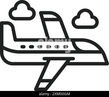 Vektorbild des Flugsymbols. Geeignet für mobile Anwendungen, Webanwendungen und Printmedien. Stock Vektor