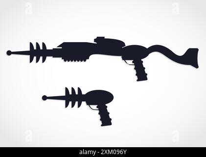 Silhouette Alien Laserpistole, Vektor-Illustration Stock Vektor