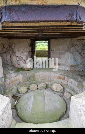 Pointe du hoc, Standort des Zweiten Weltkriegs in der Normandie, Frankreich Stockfoto