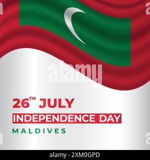 Malediven Happy Independence Day Celebration 26. Juli Vektor-Illustration Stock Vektor