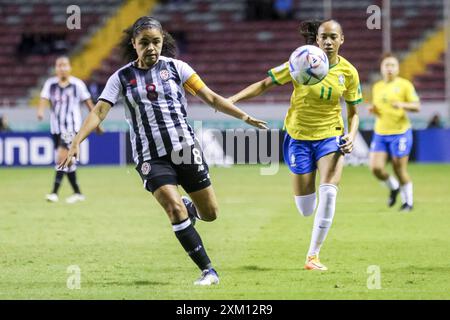 Alexandra Pinell aus Costa Rica und Aline Gomes aus Brasilien beim Spiel Costa Rica gegen Brasilien am 16. August 202 Stockfoto