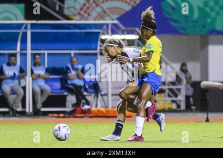 Fiama Hidalgo aus Costa Rica und Luany da Silva aus Brasilien beim Spiel Costa Rica gegen Brasilien am 16. August 202 Stockfoto