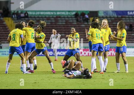 Yaya Ferreira, Luany da Silva und Kaylaine Assis aus Brasilien während des Spiels Costa Rica gegen Brasilien am 16. August Stockfoto