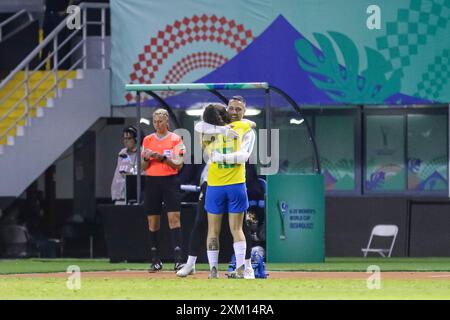 Rafa Levis (Brasilien) beim Spiel Costa Rica gegen Brasilien am 16. August 2022 beim FIFA U-20-Frauen-Weltmeisterschaft Costa Rica. (Foto: Martín Fonseca/Latin Sp Stockfoto