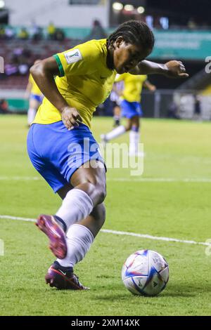 Kaylaine Assis (Brasilien) beim Spiel Costa Rica gegen Brasilien am 16. August 2022 beim FIFA U-20-Frauen-Weltmeisterschaft Costa Rica. (Foto: Martín Fonseca/Lati Stockfoto