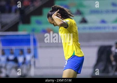 Aline Gomes aus Brasilien beim Spiel Costa Rica gegen Brasilien am 16. August 2022 bei der FIFA U-20-Frauen-Weltmeisterschaft Costa Rica. (Foto: Martín Fonseca/Latin S Stockfoto