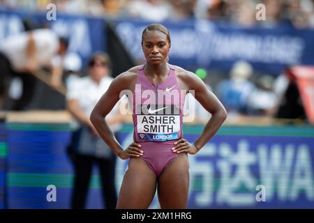 Dina Asher-Smith (GBR), 200-m-Frauen, während des Leichtathletiktreffens der Wanda Diamond League am 20. Juli 2024 im London Stadium, London, England. Stockfoto