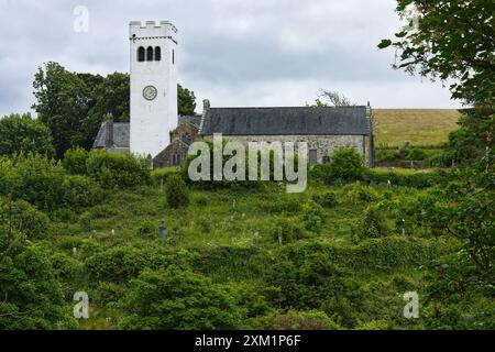 St James's Church, Manorbier, Pembrokeshire, South Wales, eine Liste der Klasse I, Pfarrkirche. Stockfoto