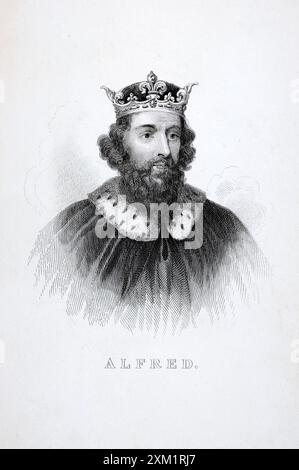 Alfred der große, Ælfred 849–899, war von 871 bis 886 König der Westsachsen und von 886 bis zu seinem Tod 899 König der Angelsachsen. Er hat gewonnen Stockfoto