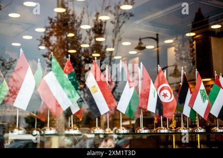 Einige Beispiele von internationalen Flaggen in Aussicht Stockfoto