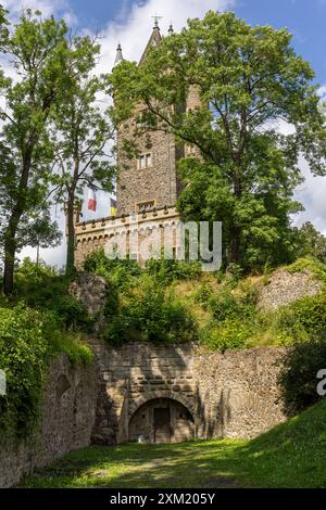 Der Wilhelmsturm, benannt nach Prinz Wilhelm I. von Orange, ist das heutige Wahrzeichen der Stadt Dillenburg, Hessen, Deutschland, Europa Stockfoto