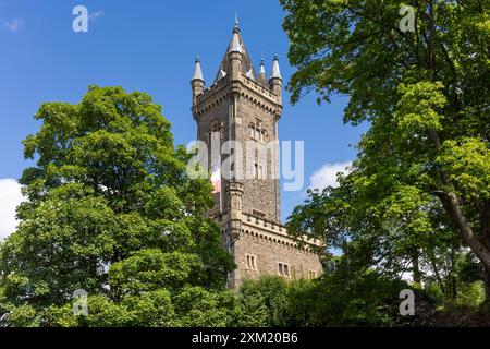 Der Wilhelmsturm, benannt nach Prinz Wilhelm I. von Orange, ist das heutige Wahrzeichen der Stadt Dillenburg, Hessen, Deutschland, Europa Stockfoto