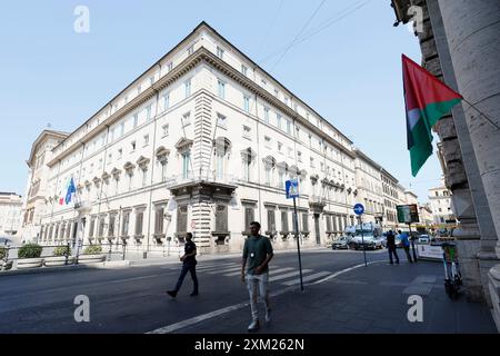 Roma, Italien. Juli 2024. Manifestazione di protesta contro la visita del presidente israeliano Isaac Herzog Roma, Italia &#x2014; Gioved&#xec; 25 luglio 2024 - Cronaca - (Foto di Cecilia Fabiano/LaPresse) Protest gegen den Besuch des israelischen Präsidenten Isaac Herzog Rom, Italien - Donnerstag, 25. Juli 2024 - Nachrichten - (Foto: Cecilia Fabiano/LaPresse) Credit: LaPresse/Alamy Live News Stockfoto