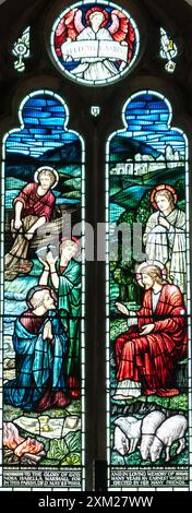 Ein Buntglasfenster in St. Peter's Church, Wallingford, Oxfordshire Stockfoto