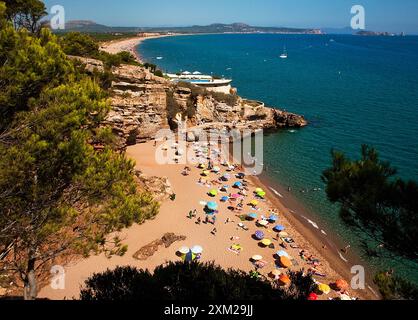 Costa Brava: Begur, Illa Roja Strand Stockfoto