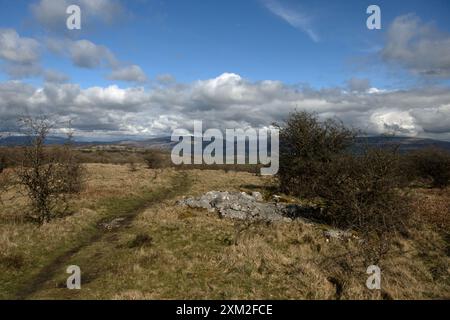 Das Gipfelplateau Hutton Roof Crags bei Burton in Kendal Westmorland und Furness England Stockfoto