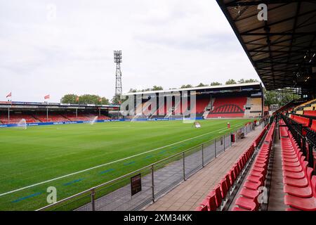 Deventer, Niederlande. Juli 2024. DEVENTER, Stadion de Adelaarshorst, 25.07.2024, Saison 2024/2025, Qualifikation für die UEFA Conference League. Während des Spiels Go Ahead Eagles - SK Brann, Stadionübersicht Credit: Pro Shots/Alamy Live News Stockfoto