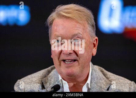 Promoter Frank Warren während der Pressekonferenz im O2 Intercontinental Hotel, London. Bilddatum: Donnerstag, 25. Juli 2024. Stockfoto