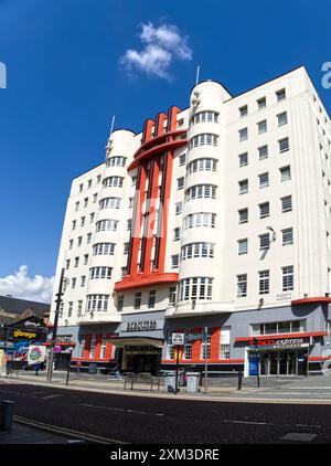 Das Art Deco Beresford Gebäude (früher ein Hotel), Sauchiehall Street, Glasgow, Schottland, Großbritannien Stockfoto